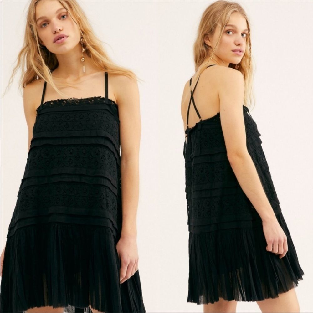 NWOT FREE PEOPLE SHAILEE CROCHET LACE SLIP DRESS S